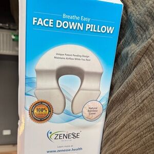 Face Down Pillow with Natural Bamboo Cover - Gray